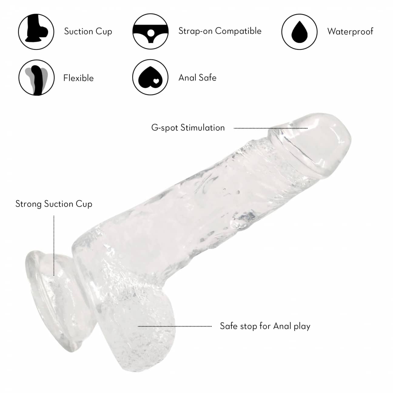 Faultless Dildo by ClearLust – side angle