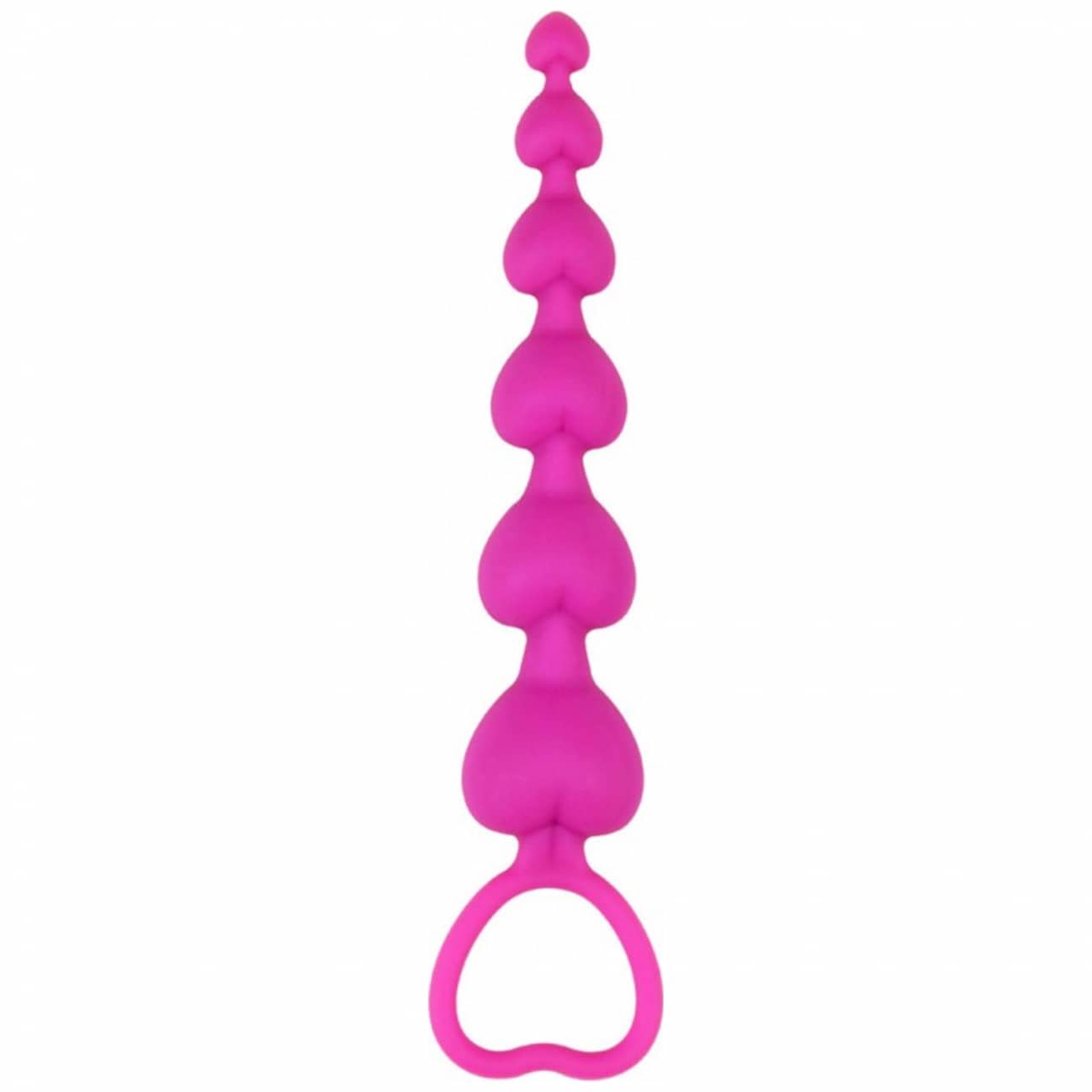 Heart Booty Beads Pink by Chisa Toys – full set of six graduated silicone anal beads