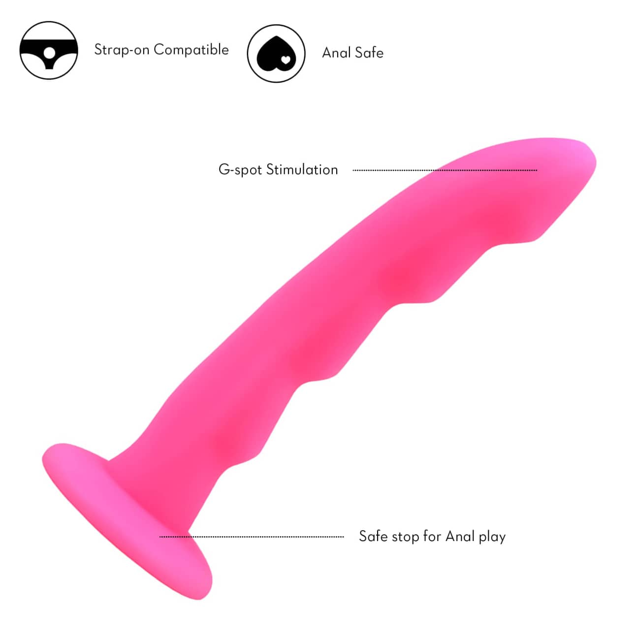 Sweet Breeze Dildo Pink – side profile showing texture detail