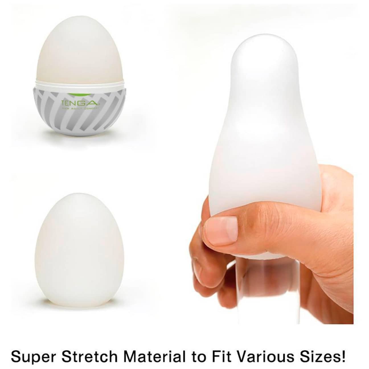 Tenga Egg Brush sleeve stretched open
